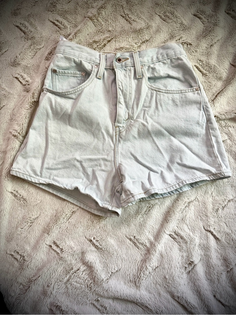 Levi's High-Waist Pale Blue Denim Shorts